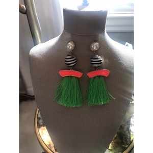 Zara earrings pink/green with stripes